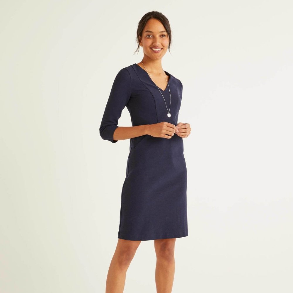 Boden Bronte Ottoman Dress Navy 8 Petite